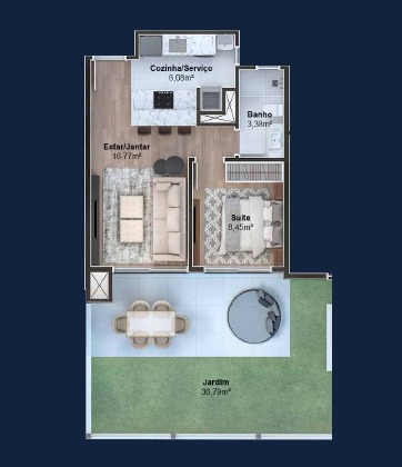 Unidade 101 - com jardim